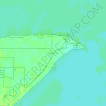 Mapa topográfico Whitefish Point, altitude, relevo