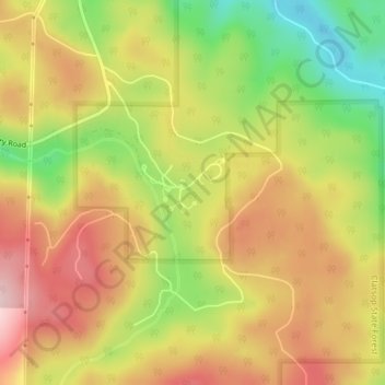 Mapa topográfico Camp Wilkerson, altitude, relevo