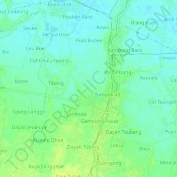 Mapa topográfico Paloh, altitude, relevo