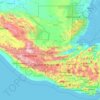 Mapa topográfico Alta Verapaz, altitude, relevo