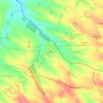 Mapa topográfico Garbic, altitude, relevo