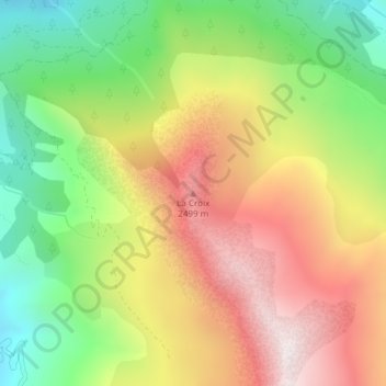 Mapa topográfico La Croix, altitude, relevo