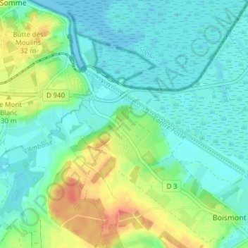 Mapa topográfico Pinchefalise, altitude, relevo