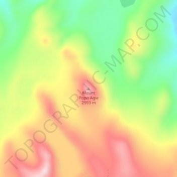 Mapa topográfico Mount Popo Agie, altitude, relevo