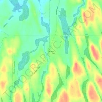 Mapa topográfico Barnard, altitude, relevo