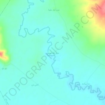 Mapa topográfico Khorramabad-e Sofla, altitude, relevo