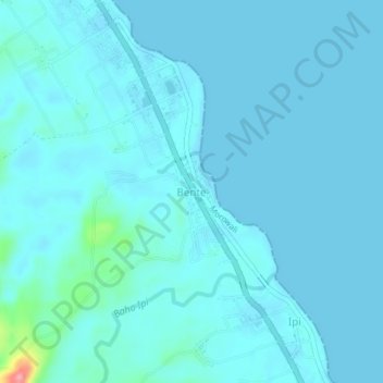 Mapa topográfico Bente, altitude, relevo
