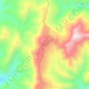 Mapa topográfico Sachal, altitude, relevo