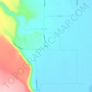 Mapa topográfico Plush, altitude, relevo