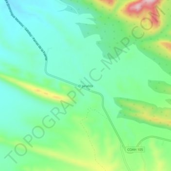 Mapa topográfico El Jaralito, altitude, relevo