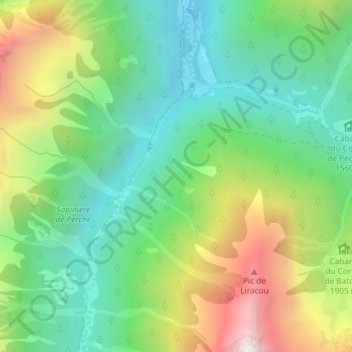 Mapa topográfico Sonère, altitude, relevo
