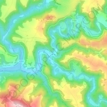 Mapa topográfico Castelpers, altitude, relevo