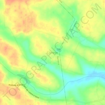 Mapa topográfico Córrego, altitude, relevo