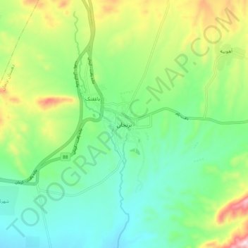 Mapa topográfico Bezenjan, altitude, relevo