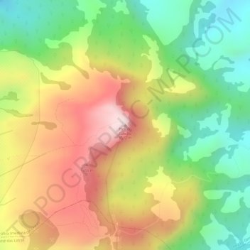 Mapa topográfico Pico do Gavião, altitude, relevo