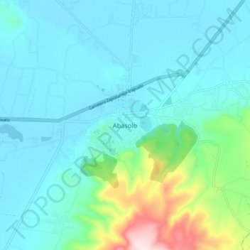Mapa topográfico Abasolo, altitude, relevo