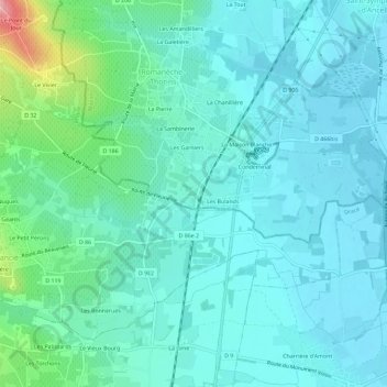 Mapa topográfico La Gare, altitude, relevo