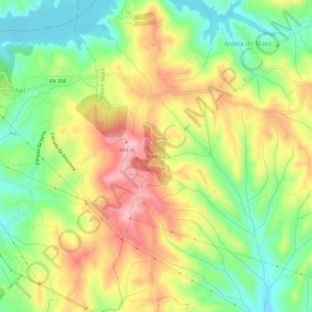 Mapa topográfico Medroa, altitude, relevo