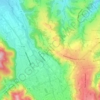 Mapa topográfico Serre-Devant, altitude, relevo