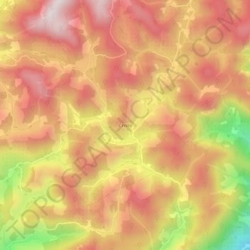 Mapa topográfico Cristo, altitude, relevo