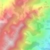 Mapa topográfico Pedra Riscada, altitude, relevo