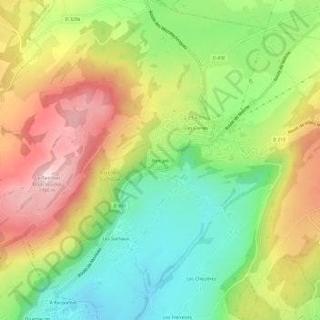 Mapa topográfico Bois Joli, altitude, relevo