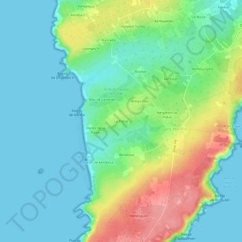 Mapa topográfico La Palue, altitude, relevo