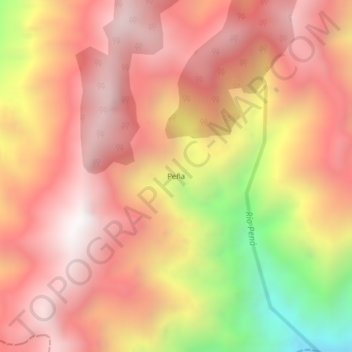 Mapa topográfico Peña, altitude, relevo