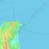 Mapa topográfico Ceuta, altitude, relevo