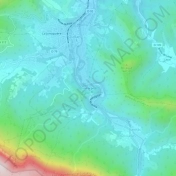 Mapa topográfico La Forge, altitude, relevo