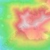 Mapa topográfico Montanha d'Uishèra, altitude, relevo