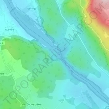 Mapa topográfico Saint-Alban, altitude, relevo