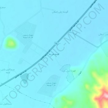 Mapa topográfico Guyj Ali Tappeh, altitude, relevo