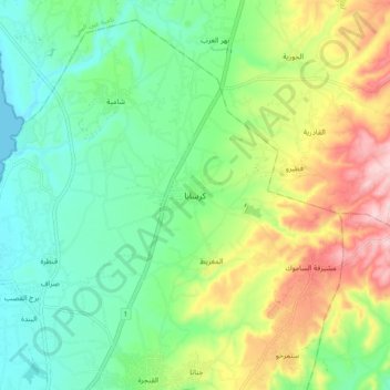 Mapa topográfico Karsana, altitude, relevo