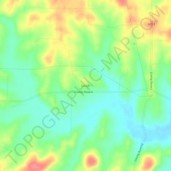 Mapa topográfico Couch, altitude, relevo