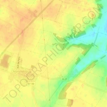 Mapa topográfico Les Beauges, altitude, relevo