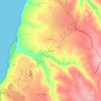 Mapa topográfico Catribana, altitude, relevo