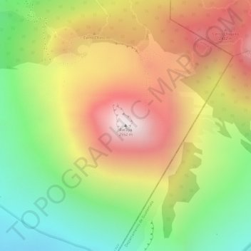 Mapa topográfico Pacaya, altitude, relevo