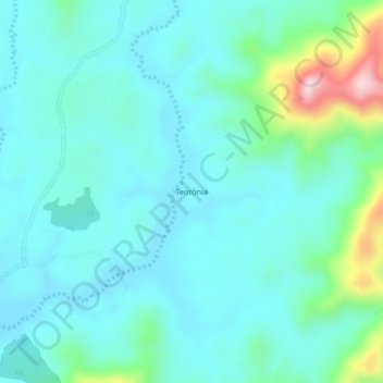 Mapa topográfico Teotônia, altitude, relevo