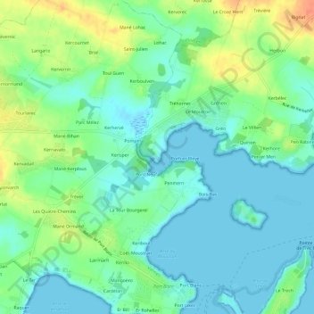 Mapa topográfico Mané Habus, altitude, relevo