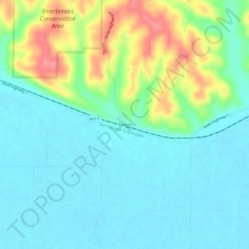 Mapa topográfico Forbes, altitude, relevo