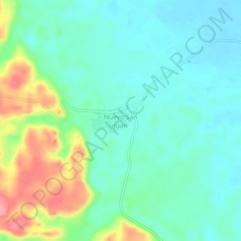 Mapa topográfico Nuevo San Juan, altitude, relevo