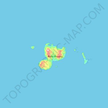 Mapa topográfico Pulau Romang, altitude, relevo