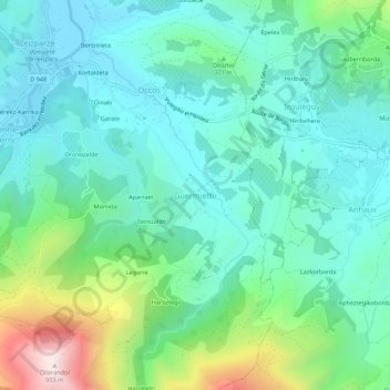 Mapa topográfico Guermiette, altitude, relevo