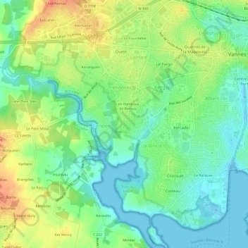 Mapa topográfico Le Clos de Bernus, altitude, relevo
