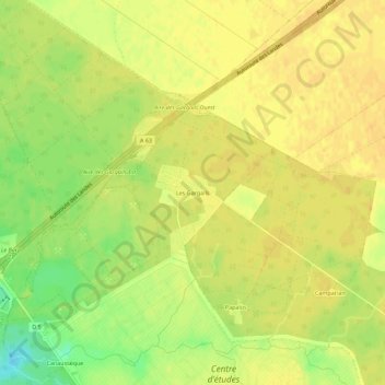 Mapa topográfico Les Gargails, altitude, relevo