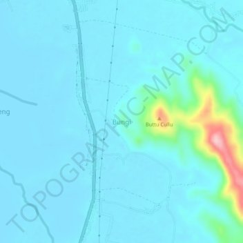 Mapa topográfico Bungi, altitude, relevo