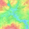 Mapa topográfico Goyen, altitude, relevo