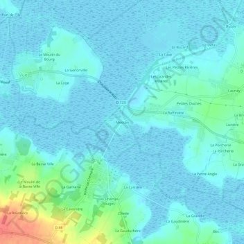 Mapa topográfico Messan, altitude, relevo