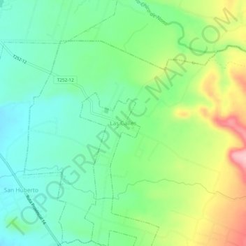 Mapa topográfico Las Calles, altitude, relevo